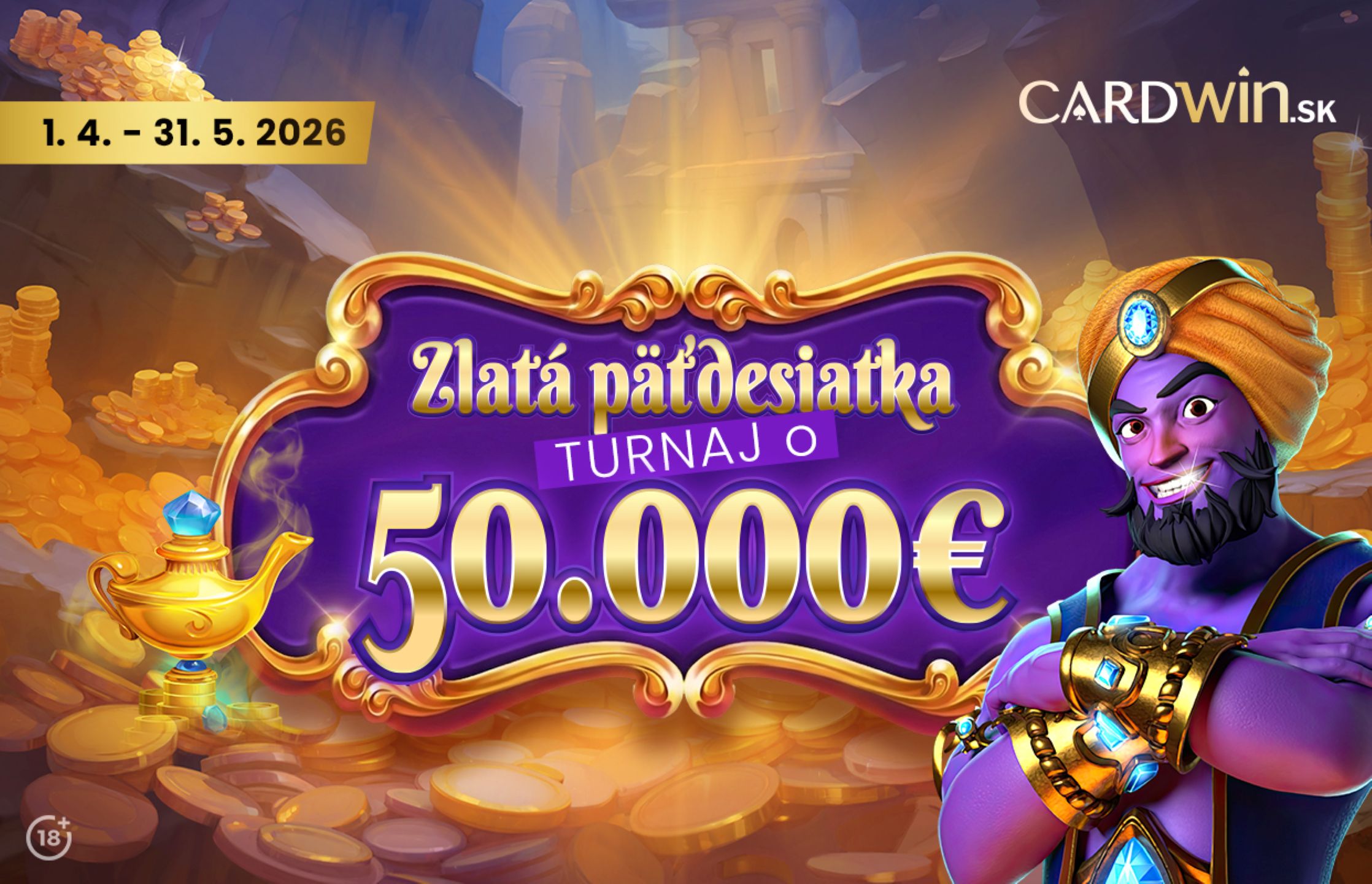 Zlatá päťdesiatka v Cardwin: bojuj o 50 000 € v turnaji
