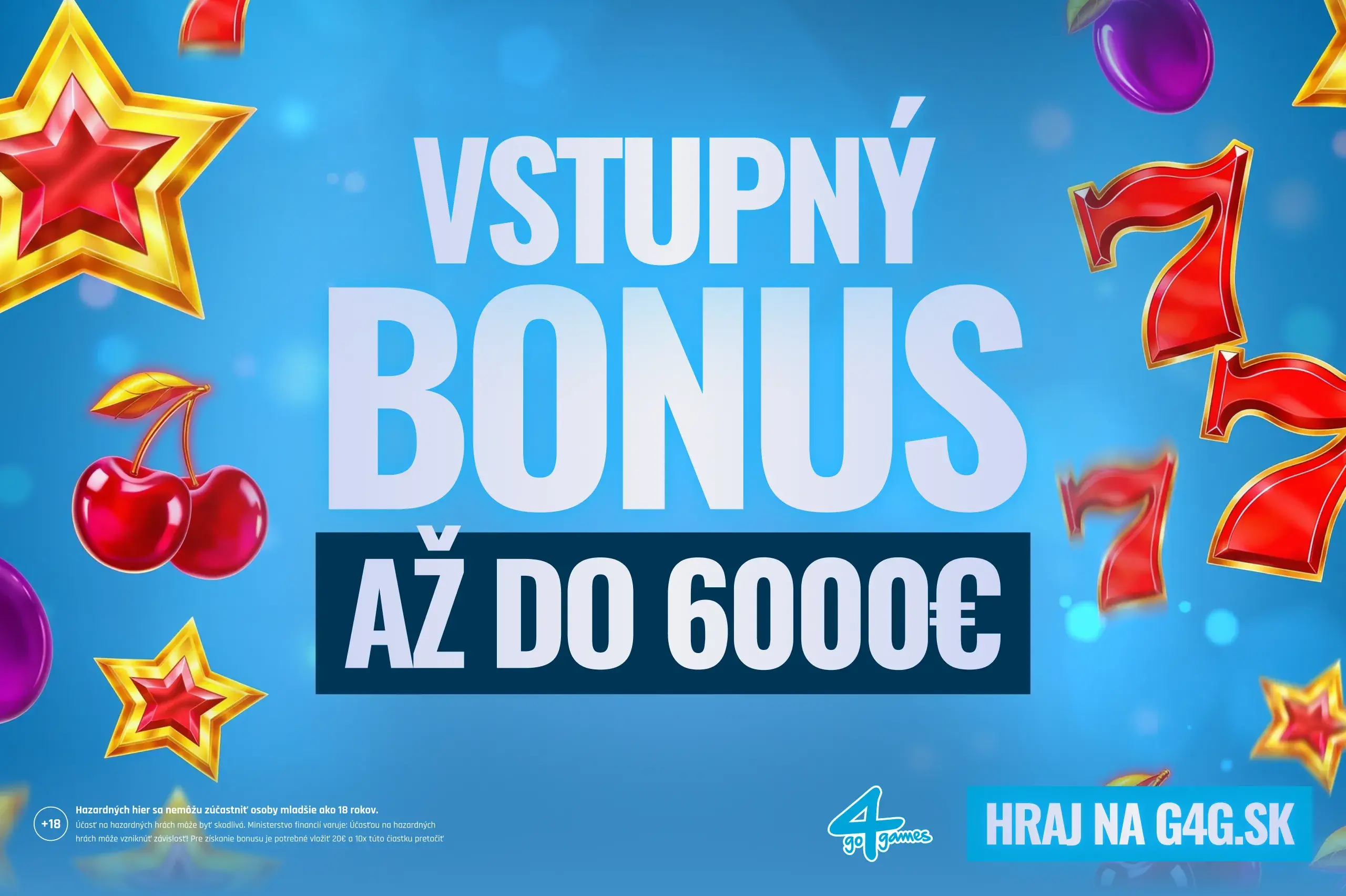 Go4Games rozdáva vstupný bonus až 6 000 € k prvému vkladu