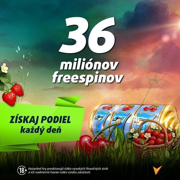 Tipsport rozdáva freespiny v súťaži o 36 miliónov