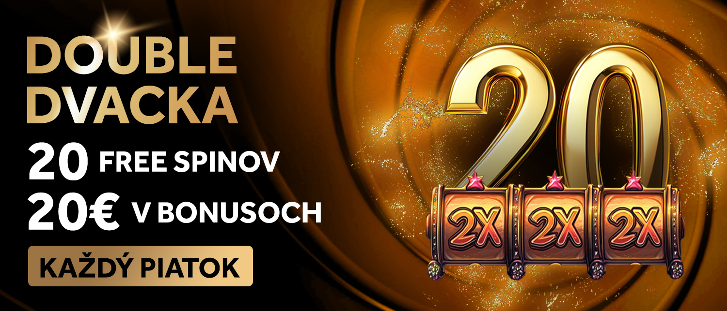 Double Dvacka v DoubleStar: free spiny aj 20 € bonus v piatok