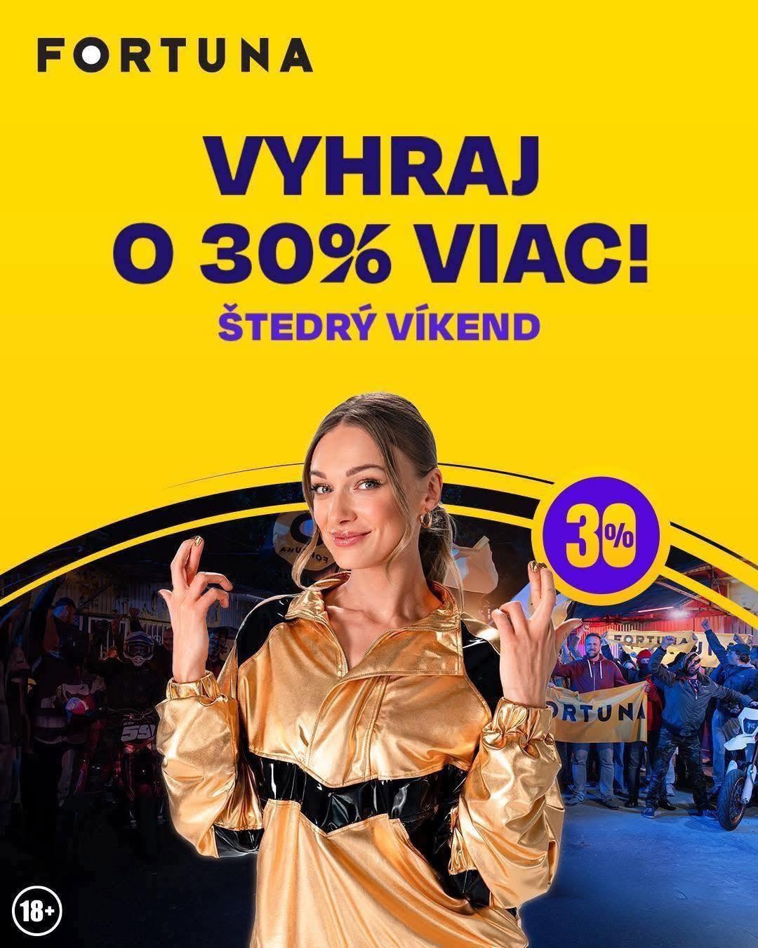 Štedrý víkend vo Fortune: vyhraj o 30 % viac
